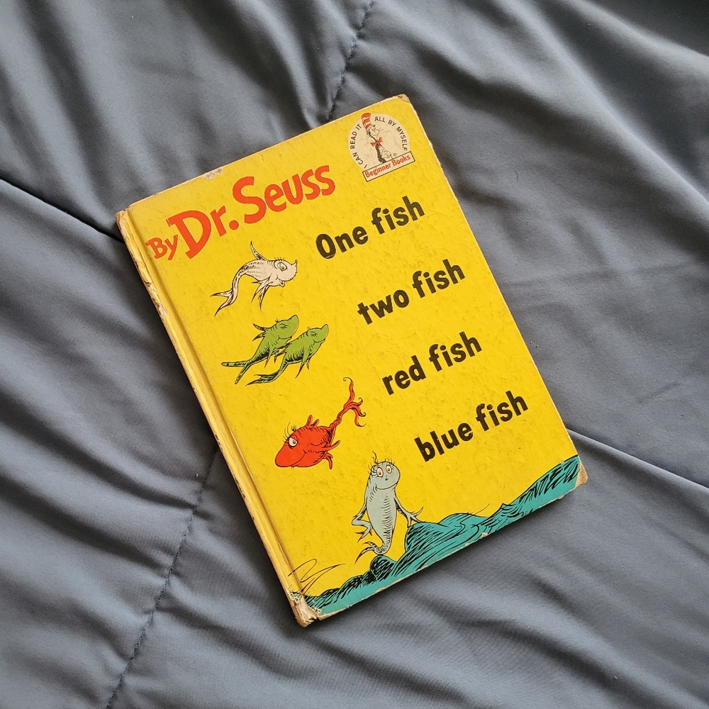 Vintage Dr. Seuss 'One Fish Two Fish Red Fish Blue Fish' Book